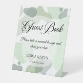 Bio Greenery Geometric Wedding Guest Book Sockelschild (Vorderseite)