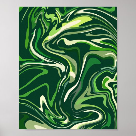 Bio grün Abstrakt mit Fluid Motion Poster (Vorne)