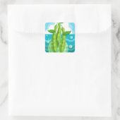 Bio grüne Bohnen Gemüse Quadratischer Aufkleber (Tasche)