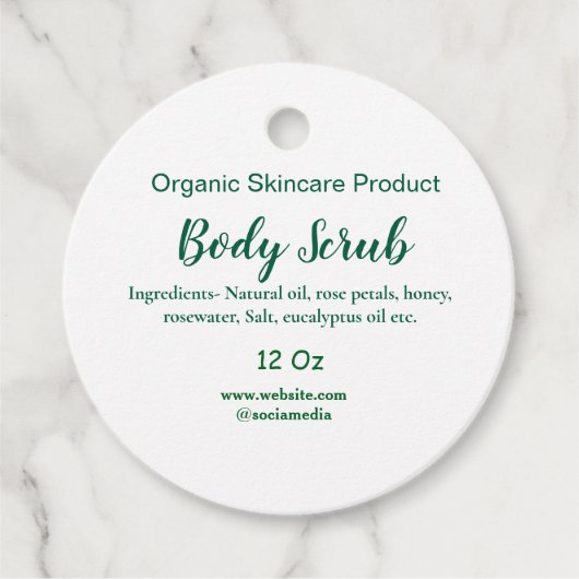 Bio grüne Karosserie-Butterschmalz Geschenkanhänger (Vorderseite)