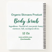 Bio grüne Karosserie-Butterschmalz Notizblock (Rückseite)