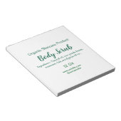 Bio grüne Karosserie-Butterschmalz Notizblock (angewinkelt)