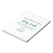 Bio grüne Karosserie-Butterschmalz Notizblock (Rotiert)