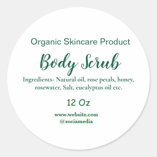 Bio grüne Karosserie-Butterschmalz Runder Aufkleber (Vorderseite)