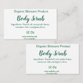 Bio grüne Karosserie-Butterschmalz Visitenkarte (Vorne/Hinten)