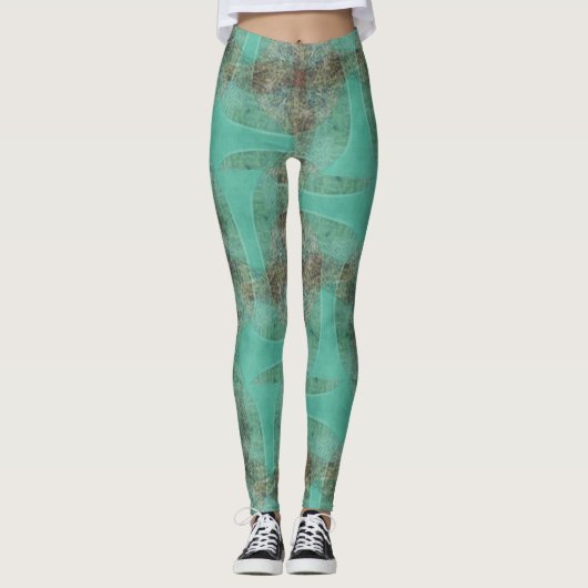 Bio grüne Roboter-Leggings, die Psydefexte ausführ Leggings (Vorderseite)