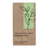 Bio Grüne Tee-Tee-Tee-Kraft-Business-Label (Vorne)
