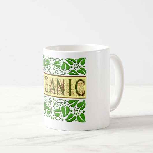 Bio grünes Motto Kaffeetasse (VorderseiteRechts)