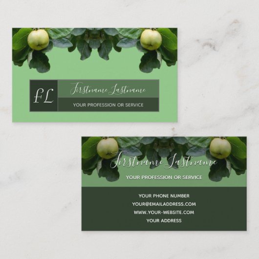 Bio Grünes Rechteck Visitenkarte (Vorne/Hinten)