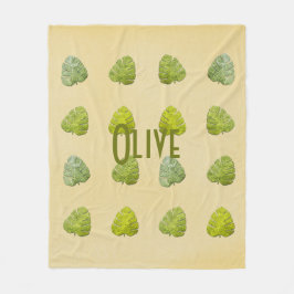 Bio grünes tropisches Leaf Fleecedecke