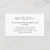 Bio handgemachter Wellness-Center Seife Butter Hau Visitenkarte (Rückseite)