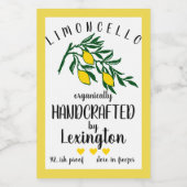 Bio hausgemachtes Limoncello | Lebensmitteletikett (Einzelnes Label)