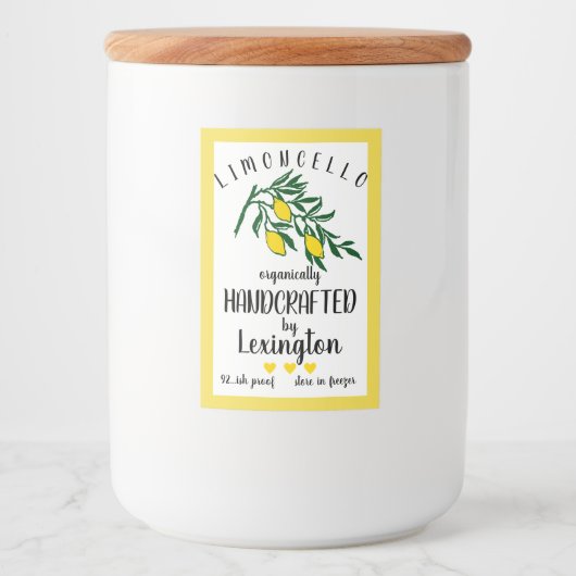 Bio hausgemachtes Limoncello | Lebensmitteletikett (Vorderseite)