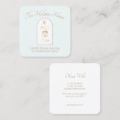 Bio Hausreinigung - Boho Moon und Hände Quadratische Visitenkarte (Vorne/Hinten)