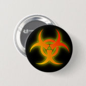 Bio Hazard Funny Button Badge Humor (Vorne & Hinten)