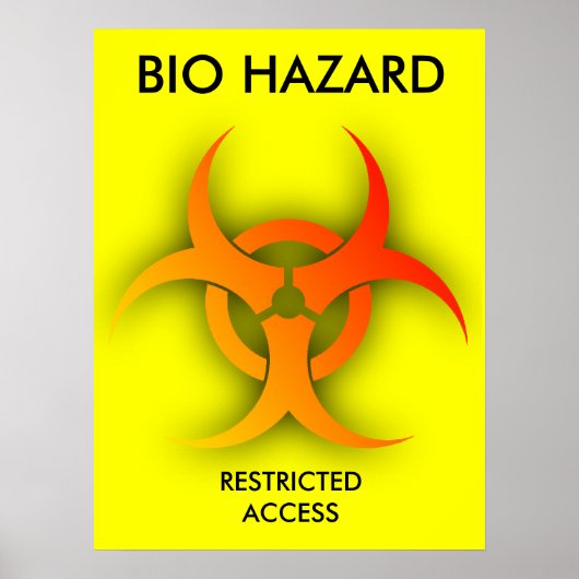 Bio Hazard Funny Print Poster Spaß (Vorne)