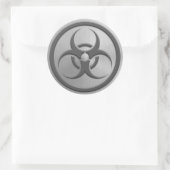 Bio-Hazard-Kreis mit Effekt aus rostfreiem Stahl Runder Aufkleber (Tasche)
