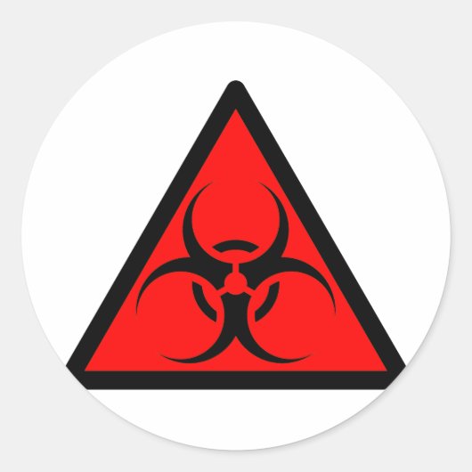 Bio Hazard oder Biogefährdung Zeichen Warnzeichen  Runder Aufkleber (Vorderseite)