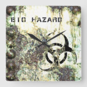 Bio Hazard Wall Clock Quadratische Wanduhr (Vorderseite)