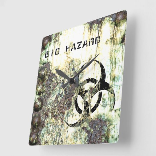 Bio Hazard Wall Clock Quadratische Wanduhr (Winkel)
