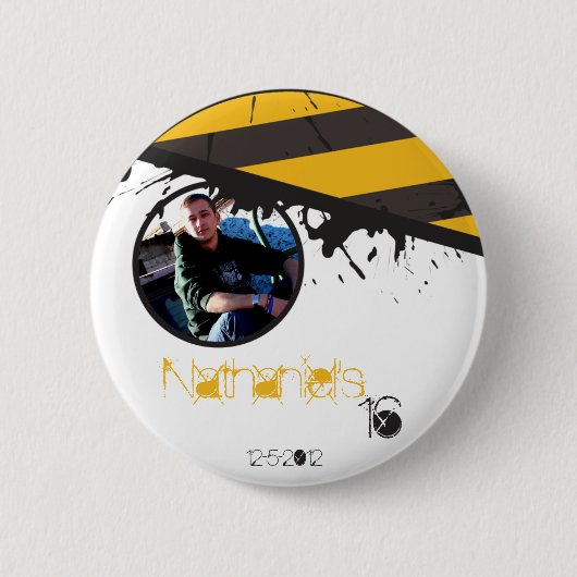 Bio-Hazard-Warnband Tatort Foto Button (Vorderseite)