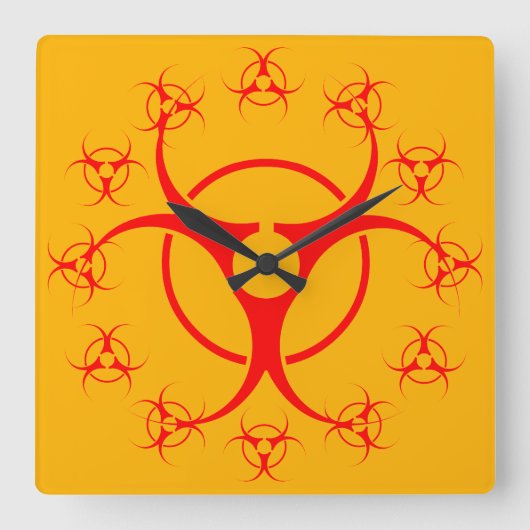 Bio-Hazard-Warnschild-Dekor der Uhr (Vorderseite)