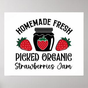 Bio Hersteller von Erdbeeren Poster