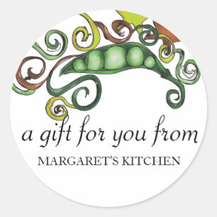 Bio Hippie Erbsen vegane vegetarische Geschenk Tag Runder Aufkleber