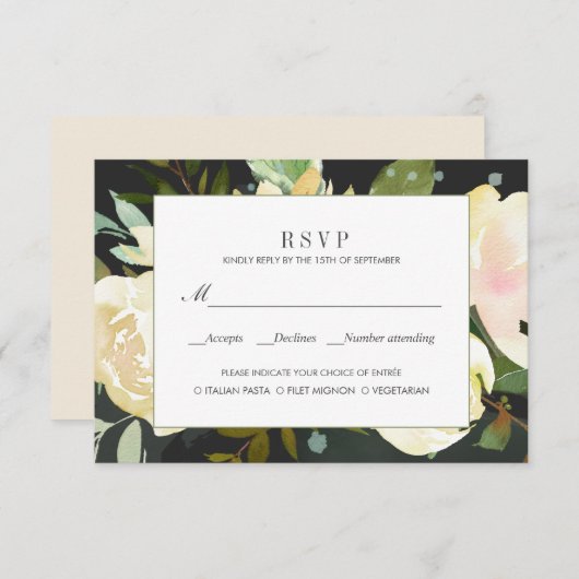Bio Hochzeitsmahlzeit RSVP Karte (Vorne/Hinten)