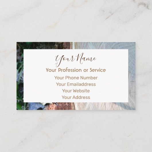 Bio Holz für Innenarchitektur und Möbel, aber! Visitenkarte (Rückseite)