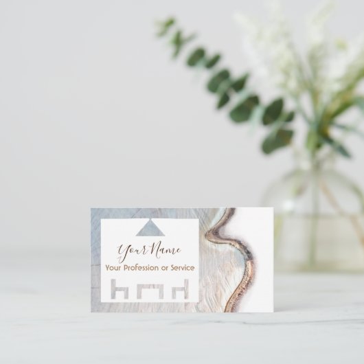 Bio Holz für Innenarchitektur und Möbel! Bu Visitenkarte (Stehend Vorderseite)