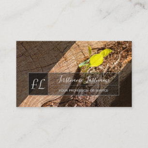 Bio Holzscheibe, graues Dreieck, Monogramm, Bu Visitenkarte