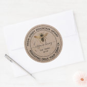 Bio Honey Kraft Paper Jar Labels | Honigbiene Runder Aufkleber (Umschlag)