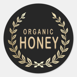 Bio Honey Wreath Emblem für Honey Jars Runder Aufkleber