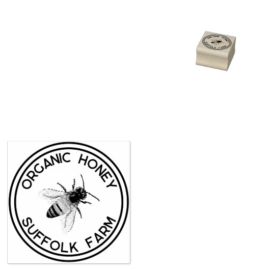 Bio Honigbiene Gummistempel (Stempel)