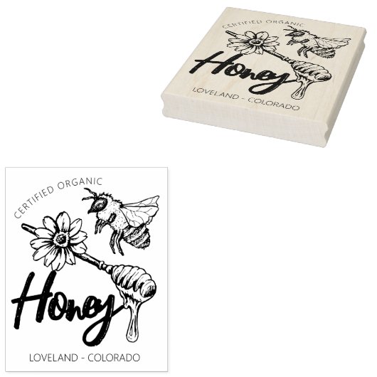Bio Honigverpackung für kleine Unternehmen Gummistempel (Stempel)