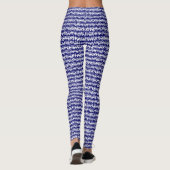 Bio horizontale Streifen - Tiefseelblau Leggings (Rückseite)