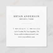 Bio Hühnchen Quadratische Visitenkarte (Rückseite)