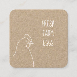 Bio Hühnerhennerkarte für frische landwirtschaftli Quadratische Visitenkarte