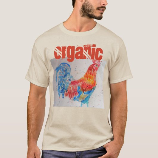 Bio Hühnerwasser Rote Rooster T Shirt (Vorderseite)