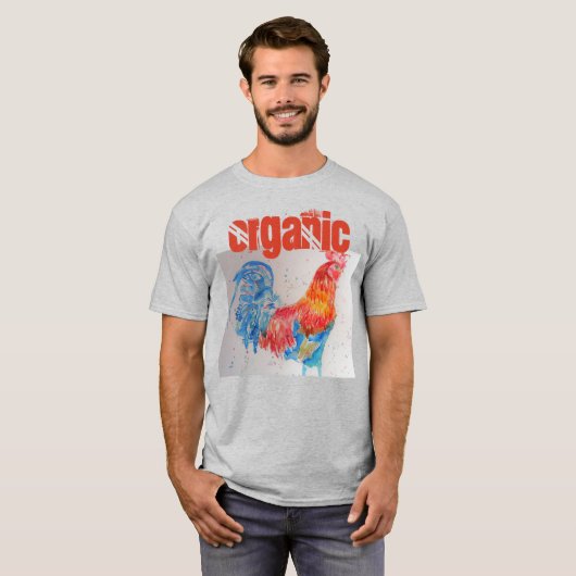 Bio Hühnerwasser Roter Rooster T-Shirt (Vorne ganz)