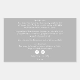 Bio Inhaltsstoffe von Beauty-Produkten Rechteckiger Aufkleber