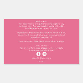 Bio Inhaltsstoffe von Unternehmensprodukten - Hot- Rechteckiger Aufkleber