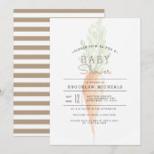 Bio Karotte | Veggie | Wasserfarben-Babydusche Einladung (Vorne/Hinten)