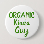 Bio Kinda Typ Green White Round Button Buttone (Vorderseite)