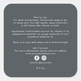 Bio Komponenten von Beauty-Produkten für Unternehm Quadratischer Aufkleber