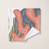 Bio Korallenriff Botanischer Blumenstrand Art Badhandtuch Set (Waschlappen)