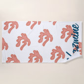 Bio Korallenriff Botanischer Blumenstrand Art Strandtuch (Vorderseite)