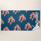 Bio Korallenriff Botanischer Blumenstrand Art Strandtuch (Vorderseite)