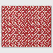 Bio Korallenriff wiederholt Muster in Weiß und Rot Geschenkpapier (Flach)